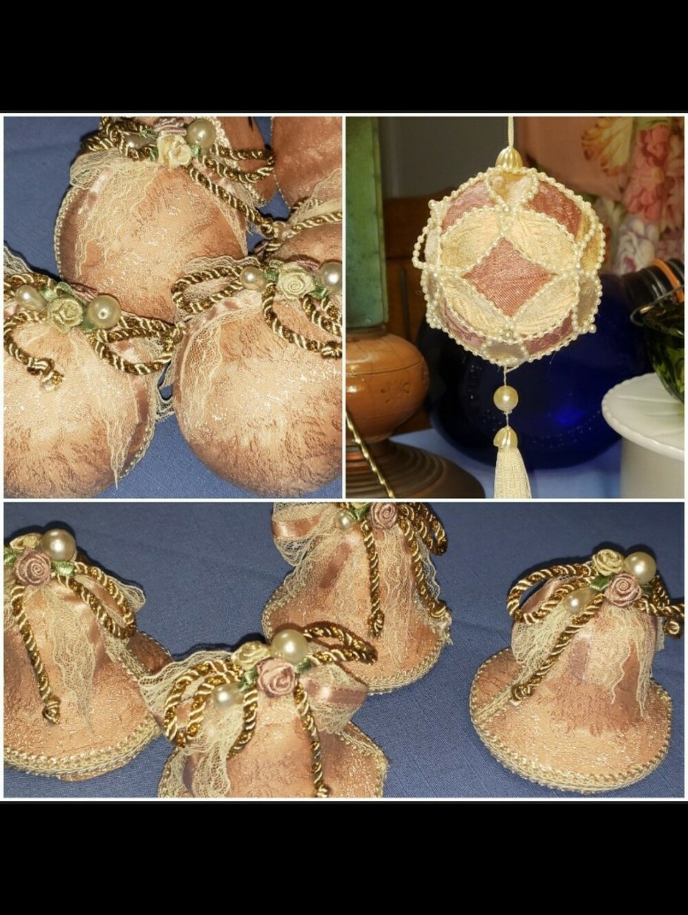 Vintage Victorian Style Christmas OrnamentsLot Of Eight (8)